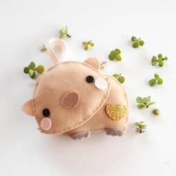Tazzie The Wombat - Tooth Fairy Pillow 100% Pure Wool Felt, Perth Australia - thumbnail 2