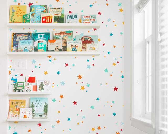 Rainbow Sparkles & Stars Wall Decals - Nursery Decals, Star Kids Room Decor, Art, Removable Sparkle Stickers - image 1
