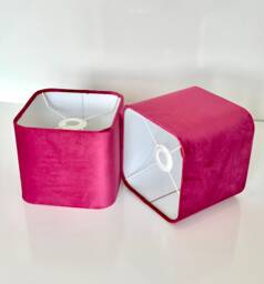 New High Quality Upholstery Velvet Fuchsia Pink Rounded Square Lamp Shade Pendant Light