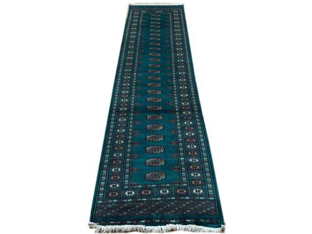 2.6x10 Emerald Green Bokhara Rug - Runner Hallway Luxury Long Fine Quality Afghan - image 1