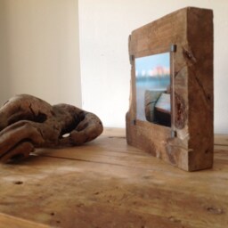 Abstract Beach Photo On A Reclaimed Sea Groyne One Of Kind Wood Block , Handmade . Reclaimed Wall Art - thumbnail 2