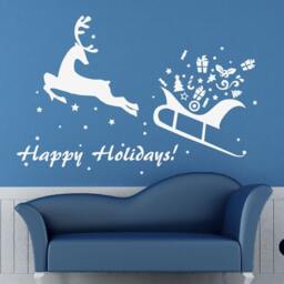 Holiday Deer Decal Wall Decals For Walls Christmas Stickers Stick On Wall Art Decalisland - Christmasdeer - thumbnail 2