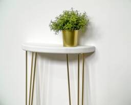 Narrow Console - Half Moon White & Gold/ Premium Table/ - thumbnail 1