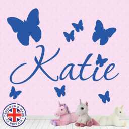Personalised Name Butterfly Wall Art Custom Girls Bedroom Vinyl Kids Sticker - thumbnail 3