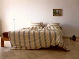 Laviene - Striped Duvet Set Off-White, Black & Yellow Unbleached Ranforce 100% Cotton