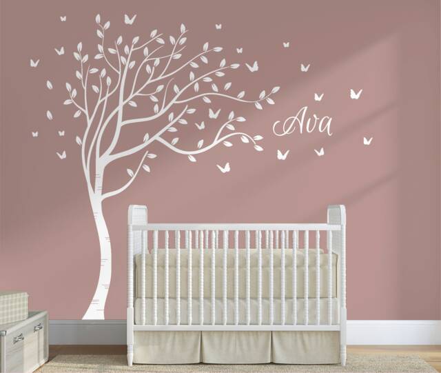Enchanting Tree Custom Name Wall Decal - Whimsical Nursery Peel Stick Vinyl Art - image 1