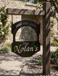 Celtic Knot Sign Personalized Family Name Plaque Heritage Home Irish Address Metal Custom Wall Art Wedding Established Date Steel - thumbnail 1