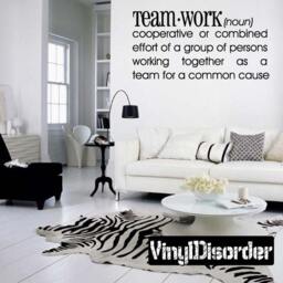 Team Work Noun Cooperative Or Combined Effort Of A Group Persons Working - Vinyl Wall Decal Quotes Sticker Dfb012Et - thumbnail 1