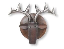Reclaimed Metal Deer Head Wall Sculpture Earthy 3D Animal Art - thumbnail 1
