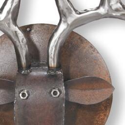 Reclaimed Metal Deer Head Wall Sculpture Earthy 3D Animal Art - thumbnail 2