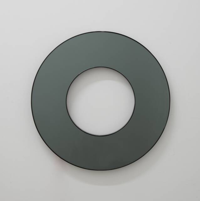 Donut Round Black Tinted Contemporary Bespoke Mirror With Back Illumination & Frame - image 1