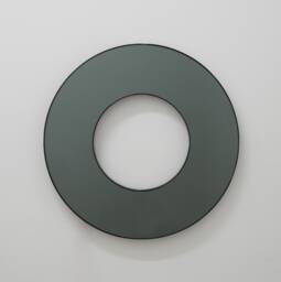 Donut Round Black Tinted Contemporary Bespoke Mirror With Back Illumination & Frame