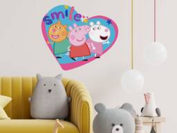 Peppa Pig & Friends Smile Wall Sticker, Decals, Stickers, Decor, Themed Bedroom - thumbnail 1
