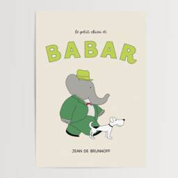 Babar The Elephant Dog Walking Print, Nursery Kids Bedroom, Girl, Boy, Playroom Wall Art, Unframed, A1/A2/A3/A4/A5, Quote Print - thumbnail 2