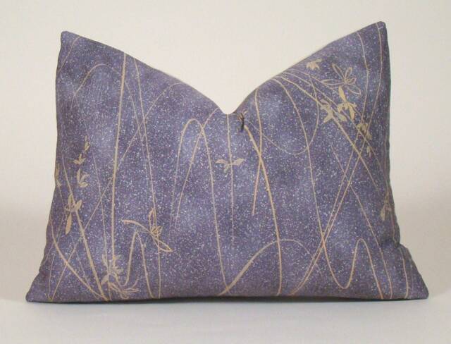 Silk Kimono Lumbar Pillow Cover Vintage Floral Textile - image 1