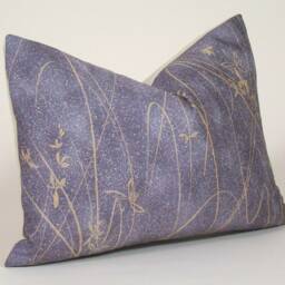 Silk Kimono Lumbar Pillow Cover Vintage Floral Textile - thumbnail 2
