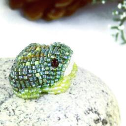 Frog Beaded Miniature Lucky Toad Figurine - thumbnail 2
