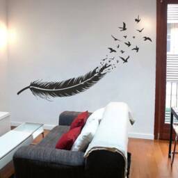 Bedroom Decor, Wall Art, Feather Decal, Art Feather, Peacock Living Room Nature Home Decor - 185 - thumbnail 2