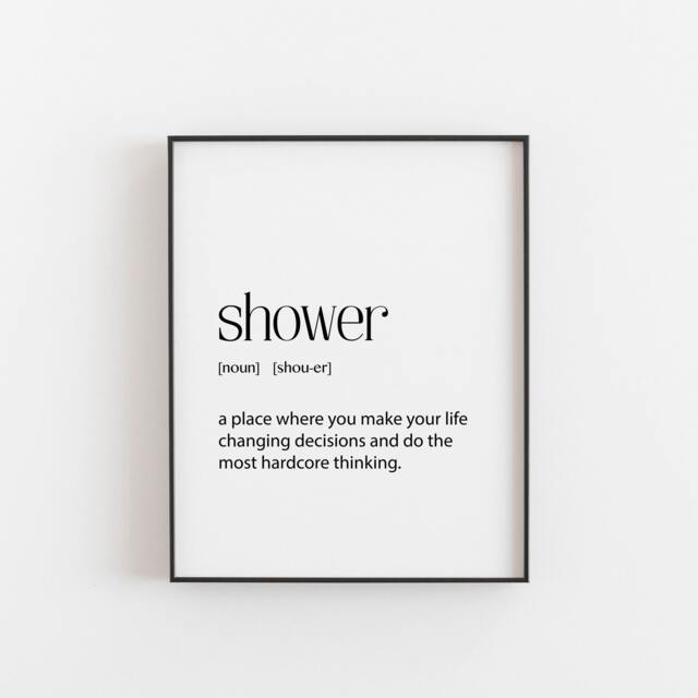 Bathroom Prints, Definition Print, Shower Room Print About Life, Bathroom Decor, Funny Master Prints - image 1
