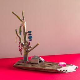 Handmade Wooden Jewelry Tree Stand Reclaimed Fir & Driftwood - thumbnail 3