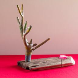 Handmade Wooden Jewelry Tree Stand Reclaimed Fir & Driftwood - thumbnail 2