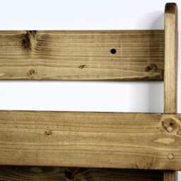 Wall Mounted Shoe Rack Solid Chunky Wood Antique Wooden Rustic Medium Oak - thumbnail 3