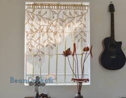 Macrame Leaf Window Curtain, Large Wall Hanging, Home Decor, Boho Art, Modern Decor , Shower Curtain, Wedding Decor C10 - thumbnail 1