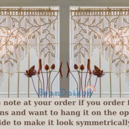 Macrame Leaf Window Curtain, Large Wall Hanging, Home Decor, Boho Art, Modern Decor , Shower Curtain, Wedding Decor C10 - thumbnail 2