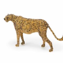 Cheetah From The Wild At Art Limited Edition Collection. Handcrafted Bead-And-Wire African Animal Figurine - thumbnail 2