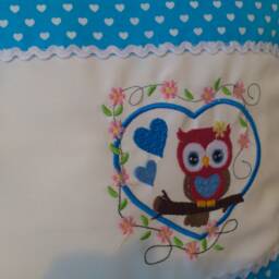Pillow For Birth - Owl in Heart Turquoise - thumbnail 2