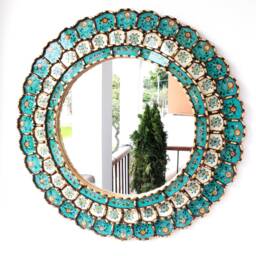 "Peruvian Mirrors ""Harmonious Turquoise 60cm" - thumbnail 2
