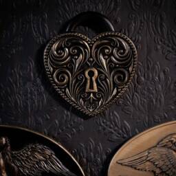 Heart Locket Wall Plaque - Gothic Home Decor Gallery Handmade By The Blackened Teeth - thumbnail 2