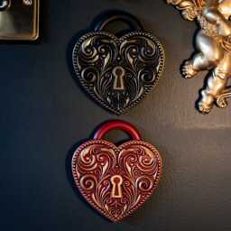 Heart Locket Wall Plaque - Gothic Home Decor Gallery Handmade By The Blackened Teeth - thumbnail 1