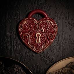 Heart Locket Wall Plaque - Gothic Home Decor Gallery Handmade By The Blackened Teeth - thumbnail 3