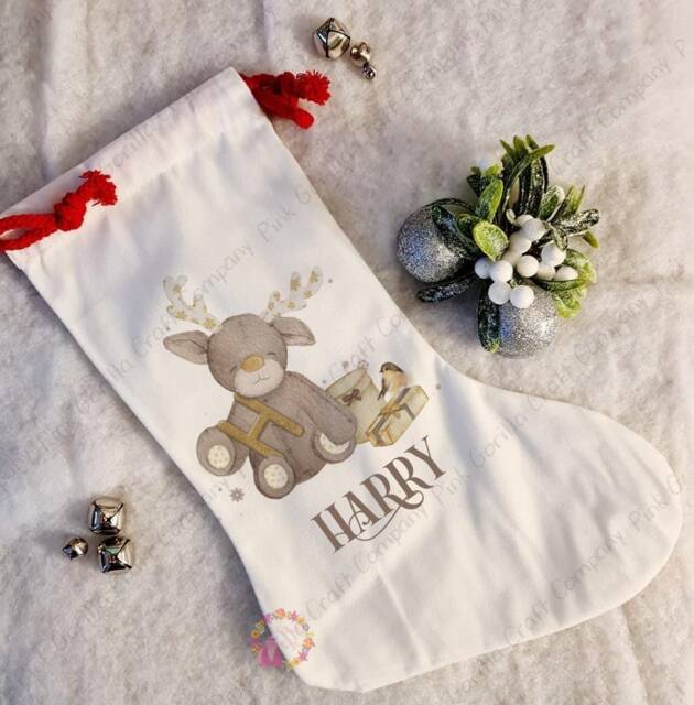 Christmas Stocking, Child's Santa Xmas Decoration, Personalised Custom - image 1