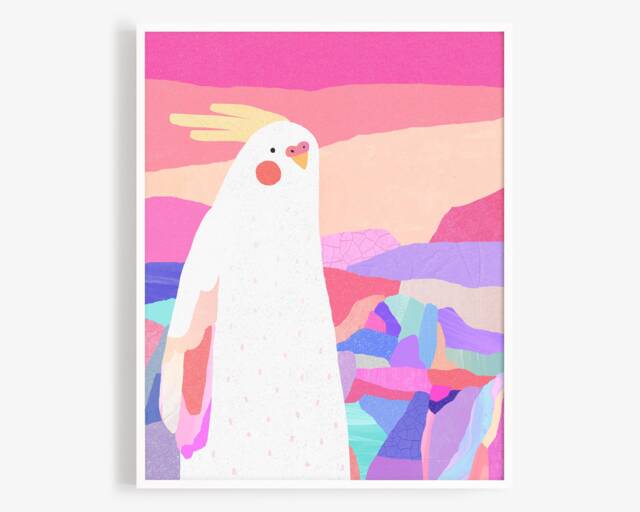 Cockatiel Art Print - Parrot Wall Art, Kids Room Nursery Decor, Colorful Home Decor - image 1