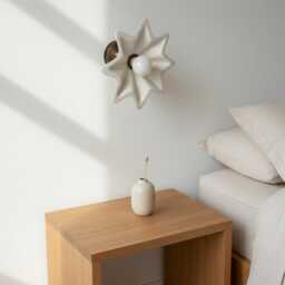 Handmade Plaster Sconce - Sculptural Statement Wall Light - thumbnail 3