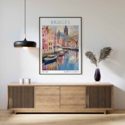 Bruges City Travel Print, Belgium Poster Wall Art, Decor, Art - thumbnail 2