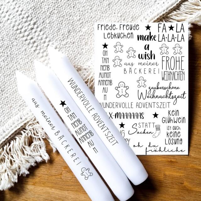 Candle Tattoos With Various Motifs - Waterslide Film Decorating Candles Christmas Candle - image 1