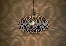 Moroccan Brass Pendant Light Hand-Pierced - 16