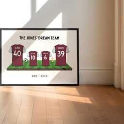 Custom Rangers Dream Team Football Shirt Art Print - Frames Available Gift For Dad Husband Family For Him Wall Artwork Fc Father's Day - thumbnail 3
