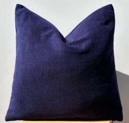 Luxury Dark Navy Blue Chenille Throw Pillow Cover For Sofa Or Bed, Elegant Decorative Cushion Living Room & Home Decor, Halloween - thumbnail 1
