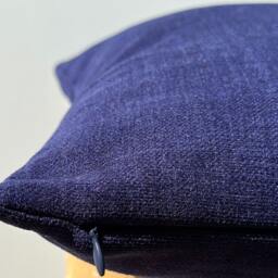 Luxury Dark Navy Blue Chenille Throw Pillow Cover For Sofa Or Bed, Elegant Decorative Cushion Living Room & Home Decor, Halloween - thumbnail 3