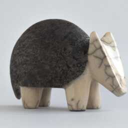 Ceramic Sculpture Armadillo, Sculpture, Raku, Figurine, Pets, Animal, Birthday Present, Art, Clay, Ceramics, Handmade, Nature - thumbnail 3