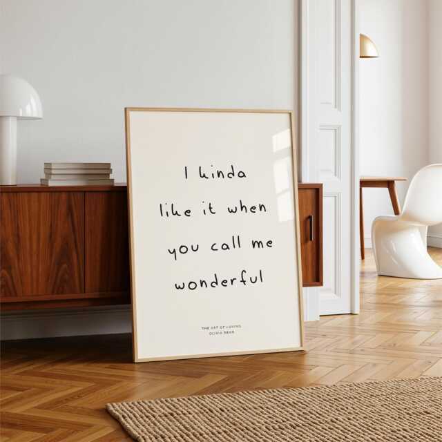 Man I Need Print Kinda Like It When You Call Me Wonderful Minimal Lyrics Poster - image 1