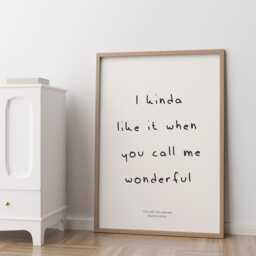 Man I Need Print Kinda Like It When You Call Me Wonderful Minimal Lyrics Poster - thumbnail 2