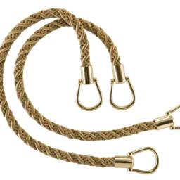 Pair Of Elegant Olive Green, Champagne Curtain & Drapery Rope Tiebacks, 18 Inch Long, Approx. 1/2 Thick, Irtbm Color Sagegrass - 4567 - thumbnail 2