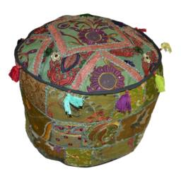 Traditionalplace Ottoman-Floor Cushion, Floor Footstool Cover - thumbnail 2