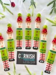Fused Glass Elf Christmas Decoration, Cute Elf Fused Glass Cornwall
