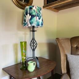 Palm Trees Velvet Lampshade, French Drum Empire Style - thumbnail 2
